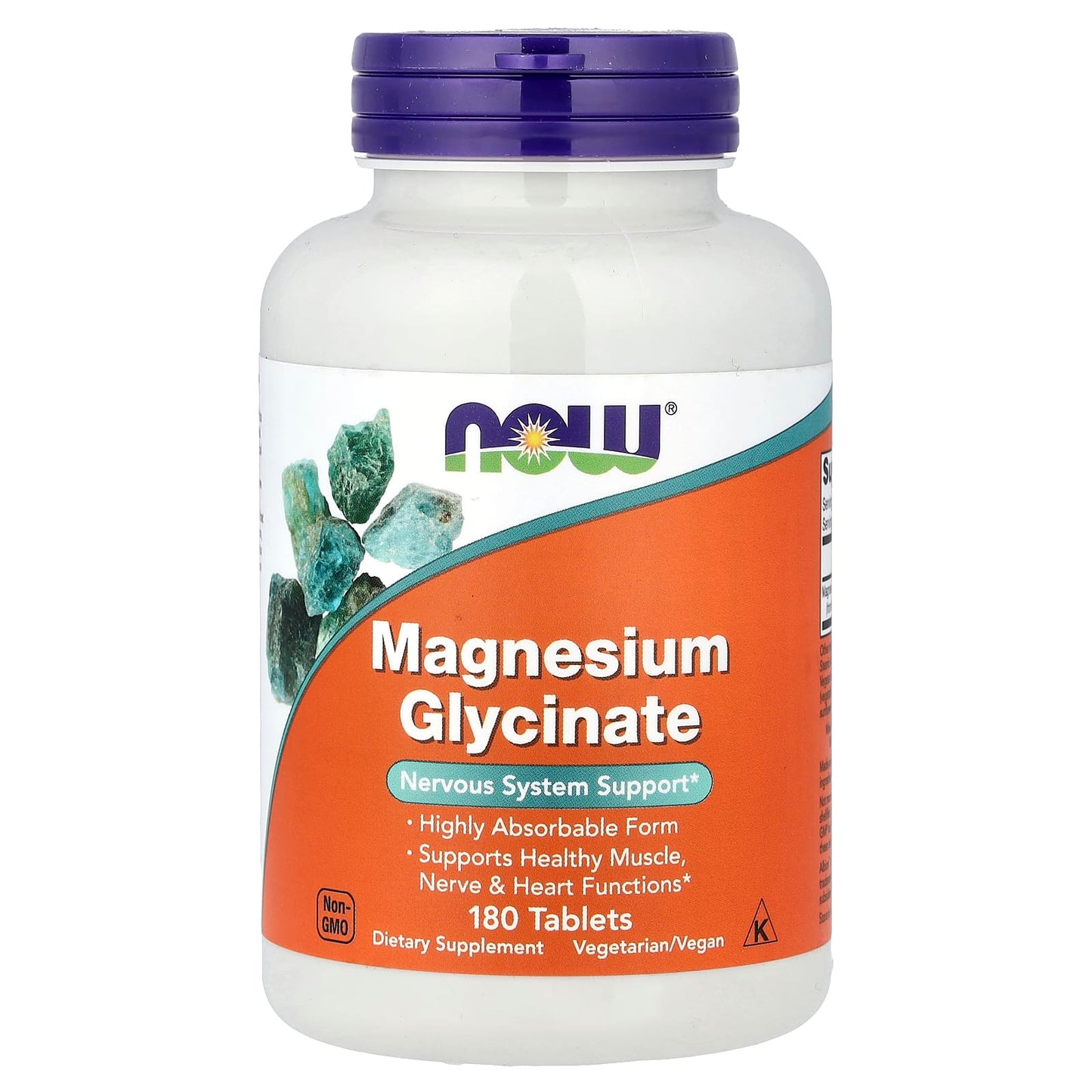 NOW Foods Magnesium Glycinate 100mg – 180 Tablets | High Absorption Magnesium Supplement