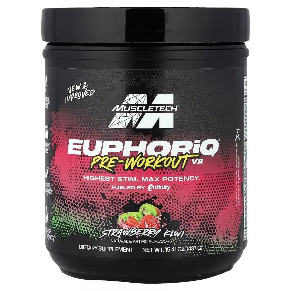 Muscletech EuphoriQ Pre Workout V2 Food Supplement, Strawberry Kiwi, 20