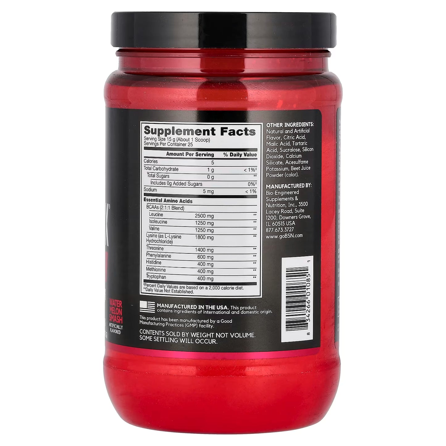 BSN, AminoX®, EAAs, Muscle Support & Recovery, Watermelon Smash, 13.2 oz (375 g)