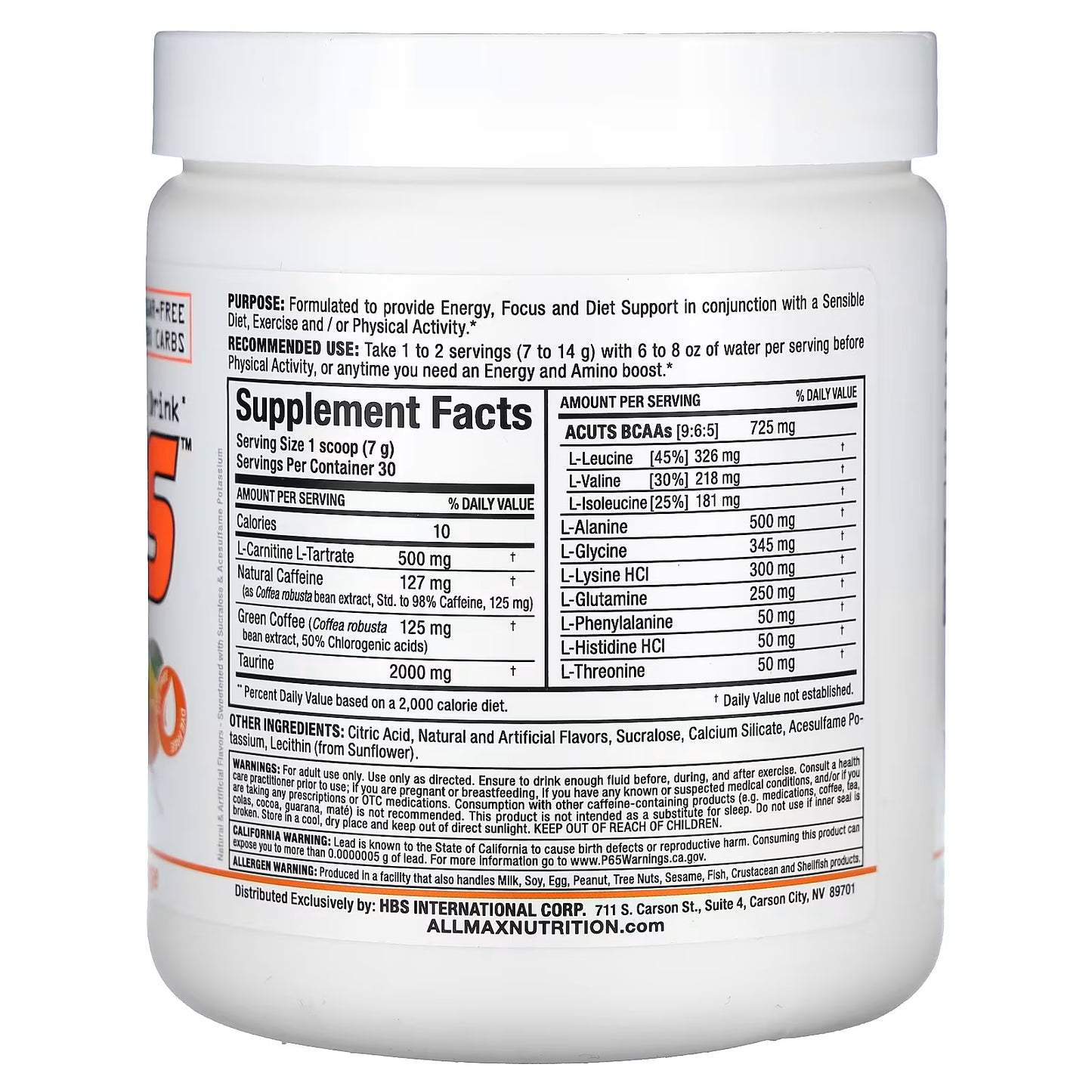 ALLMAX, ACUTS™, Amino-Charged Energy Drink