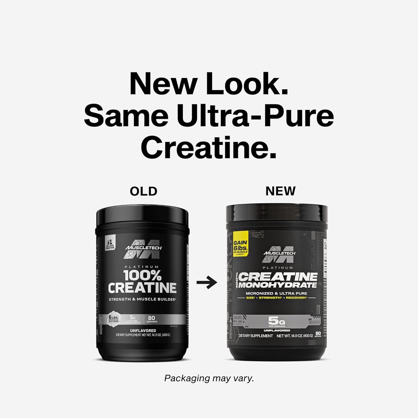 MuscleTech | Platinum | Creatine Monohydrate Powder | Pure Micronized | Muscle Recovery + Builder for Men & Women Workout Supplements | Unflavored | 400 grams | 80 servings