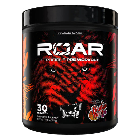 Rule One R1 ROAR Ferocious Pre-Workout - Fruit Punch Flavor (30 Servings)