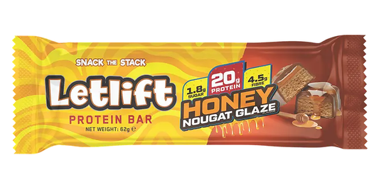 Letlift Protein Bar - 62g Honey Nougat Glazed