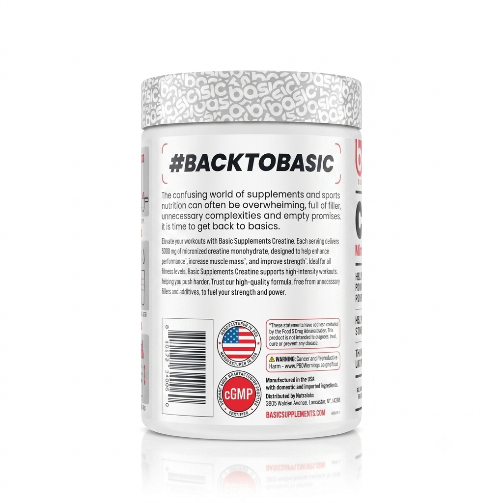 Basic Supplements Micronized Creatine Monohydrate - 300g