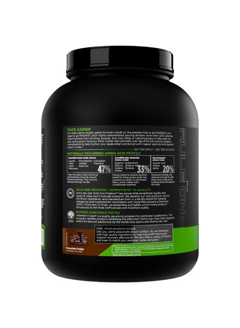 Rule One R1 Mass Gainer - Chocolate Fudge Flavor (2.60 kg / 8 Servings)