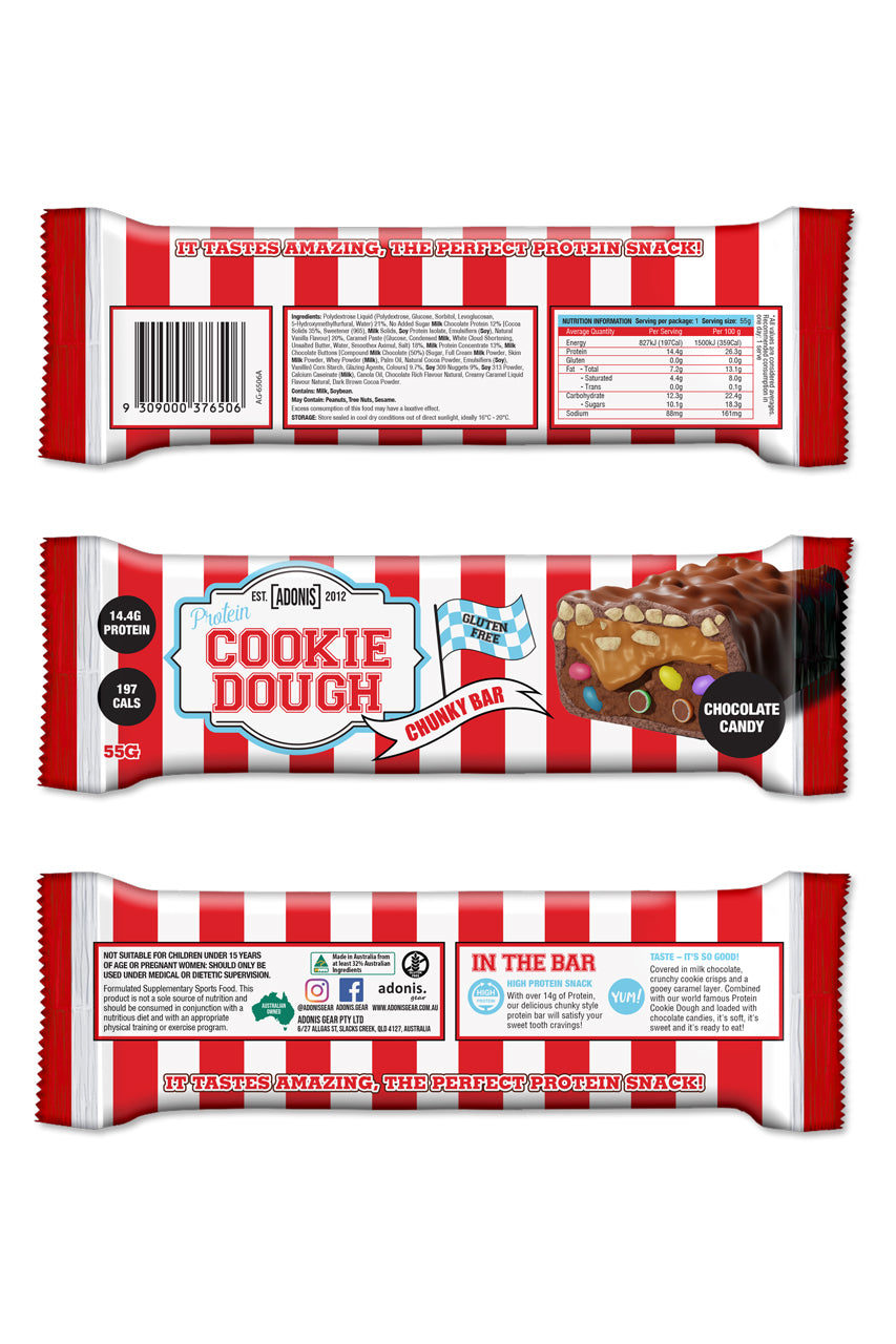 Adonis Gear Protein Cookie Dough Chunky Bar 55g