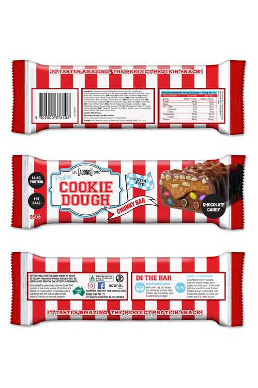 Adonis Gear Protein Cookie Dough Chunky Bar 55g