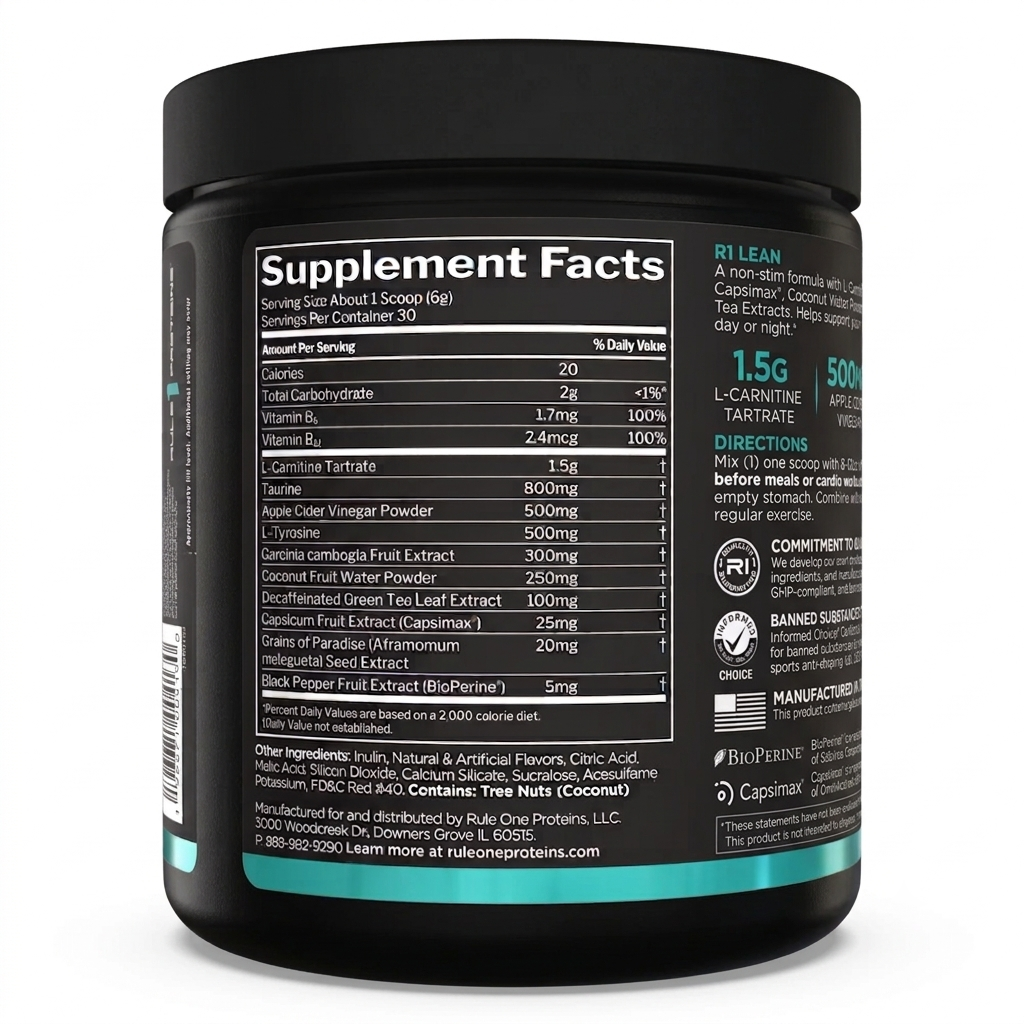 Rule One R1 Lean Non-Stim Weight Management - Guava Lemonade Flavor (30 Servings)